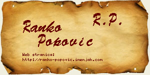 Ranko Popović vizit kartica